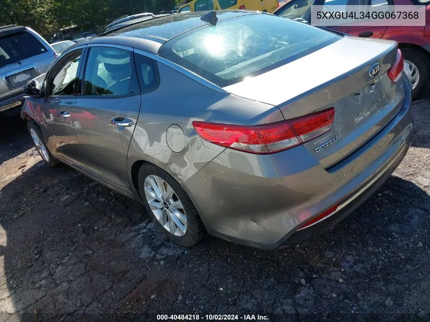 2016 Kia Optima Ex VIN: 5XXGU4L34GG067368 Lot: 40484218