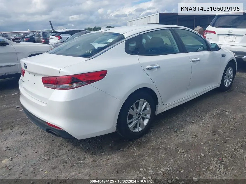 KNAGT4L31G5099196 2016 Kia Optima Lx