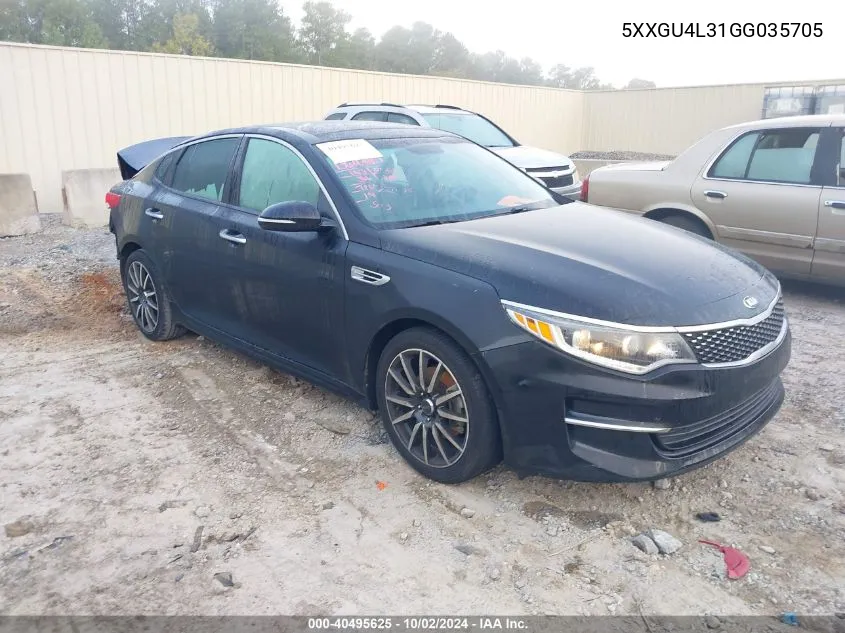 2016 Kia Optima Ex VIN: 5XXGU4L31GG035705 Lot: 40495625