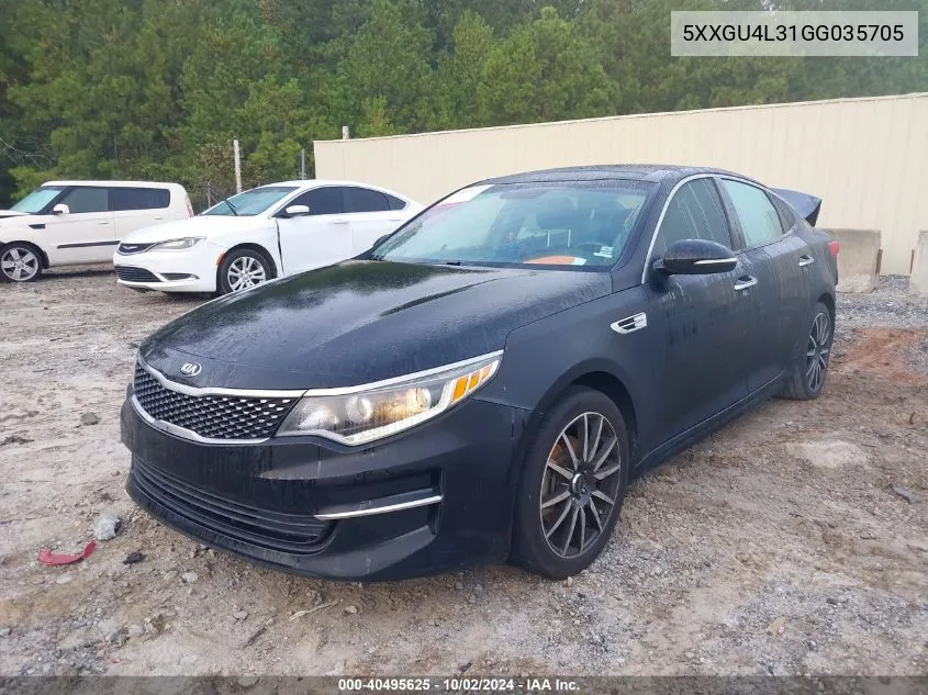 2016 Kia Optima Ex VIN: 5XXGU4L31GG035705 Lot: 40495625