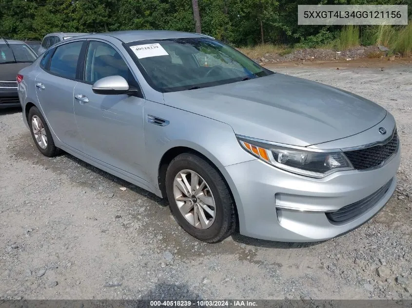 2016 Kia Optima Lx VIN: 5XXGT4L34GG121156 Lot: 40518239