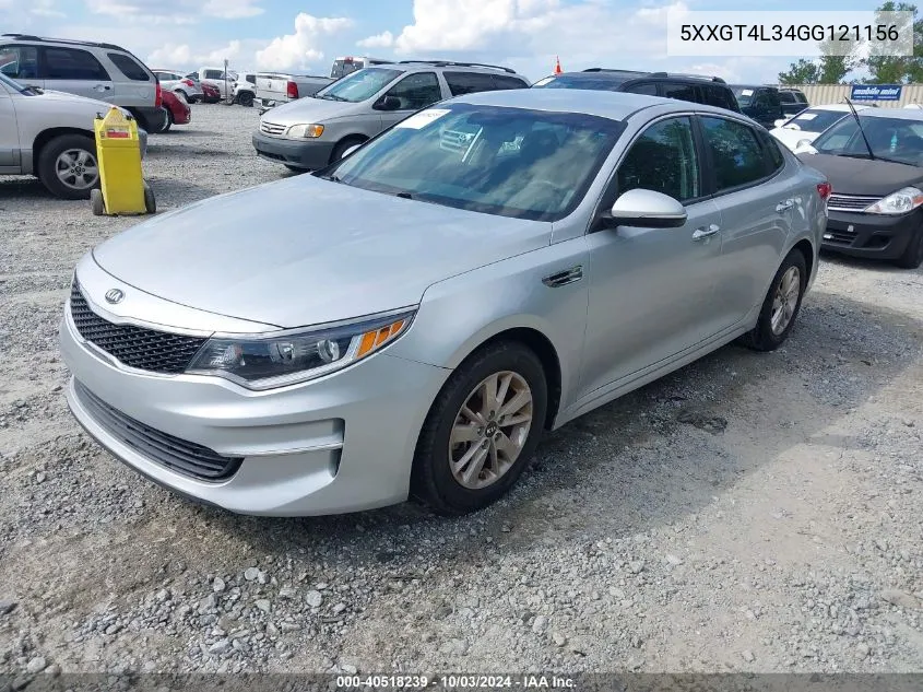 2016 Kia Optima Lx VIN: 5XXGT4L34GG121156 Lot: 40518239