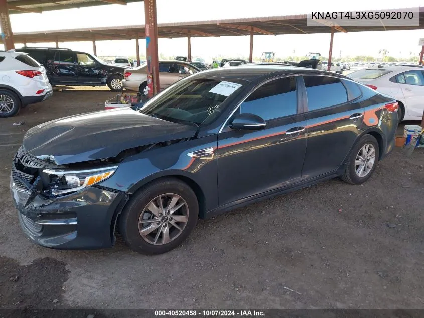 KNAGT4L3XG5092070 2016 Kia Optima Lx