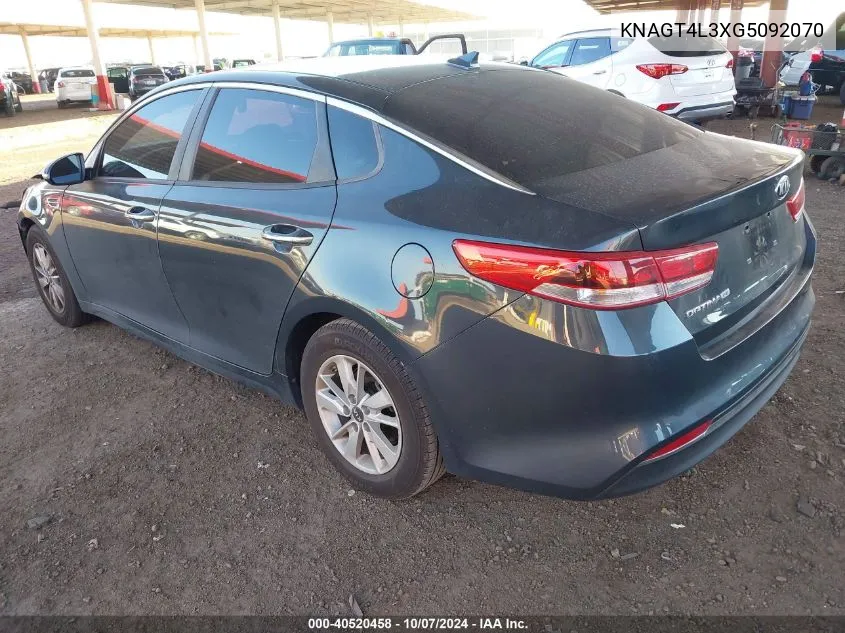 KNAGT4L3XG5092070 2016 Kia Optima Lx