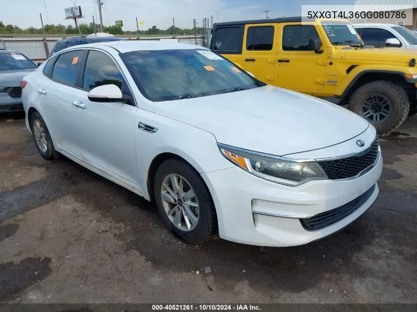 5XXGT4L36GG080786 2016 Kia Optima Lx