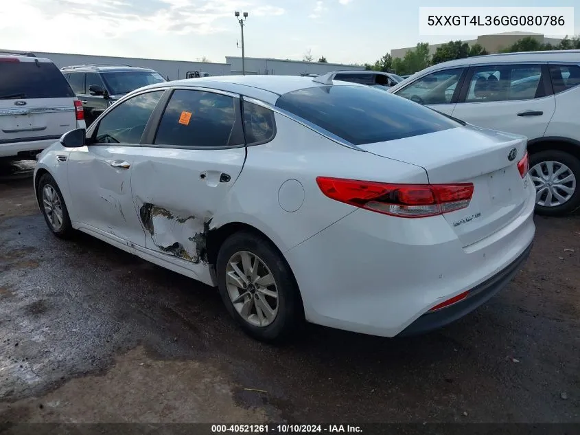 5XXGT4L36GG080786 2016 Kia Optima Lx