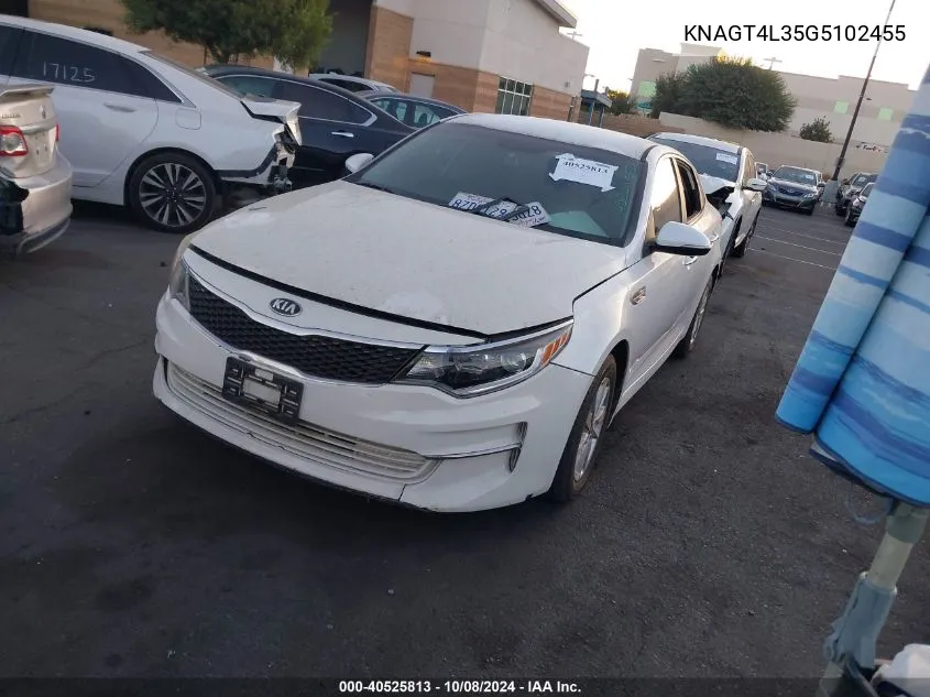 KNAGT4L35G5102455 2016 Kia Optima Lx