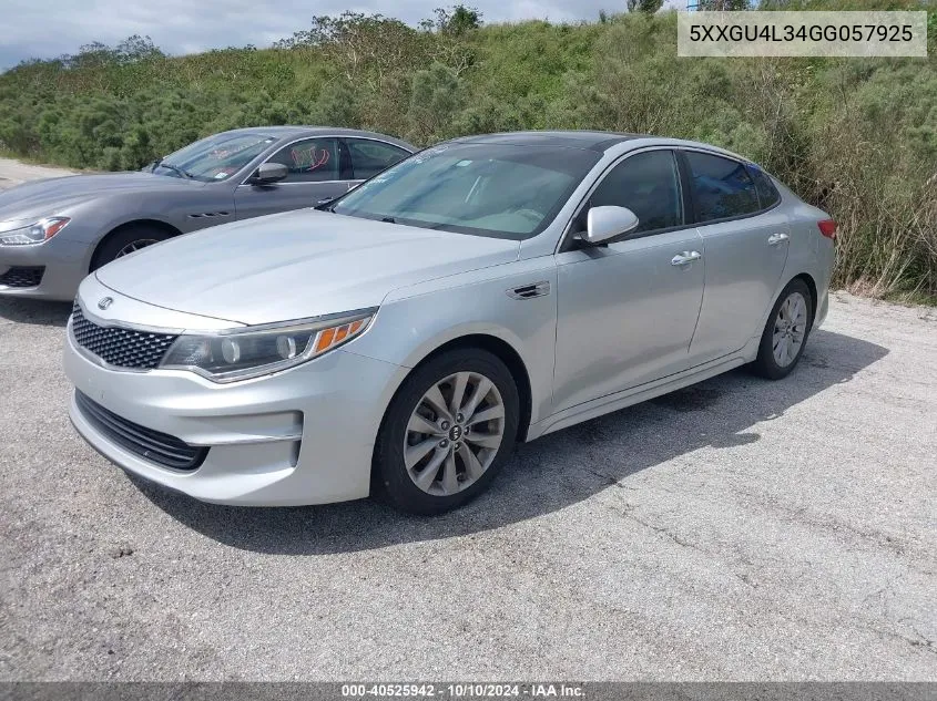 2016 Kia Optima Ex VIN: 5XXGU4L34GG057925 Lot: 40525942