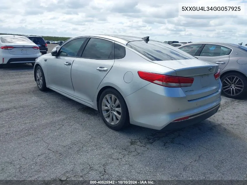 2016 Kia Optima Ex VIN: 5XXGU4L34GG057925 Lot: 40525942