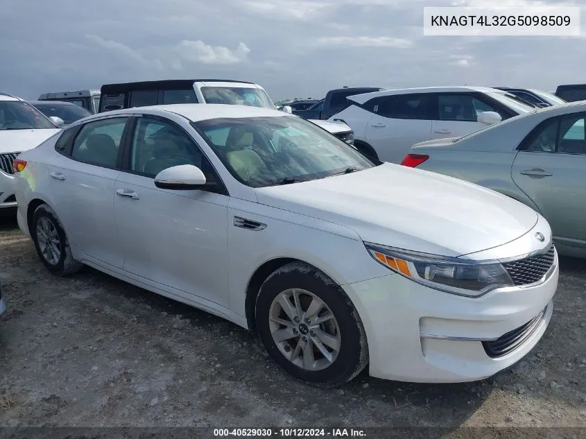 KNAGT4L32G5098509 2016 Kia Optima Lx