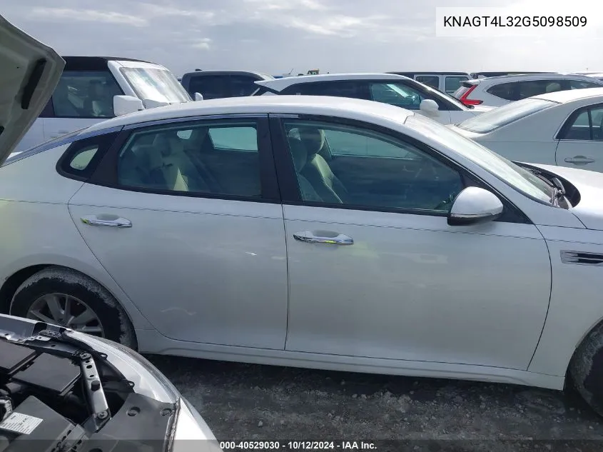 KNAGT4L32G5098509 2016 Kia Optima Lx