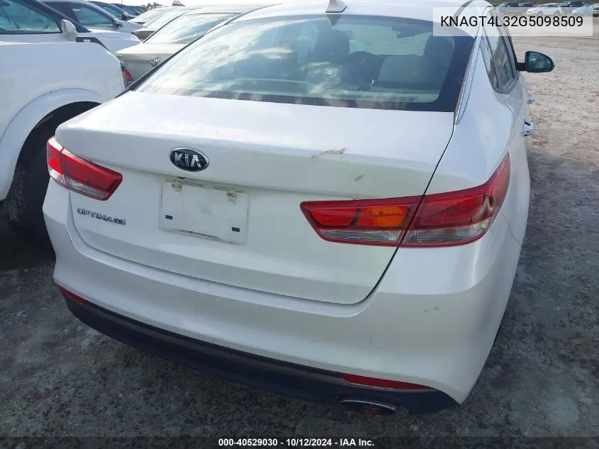 2016 Kia Optima Lx VIN: KNAGT4L32G5098509 Lot: 40529030