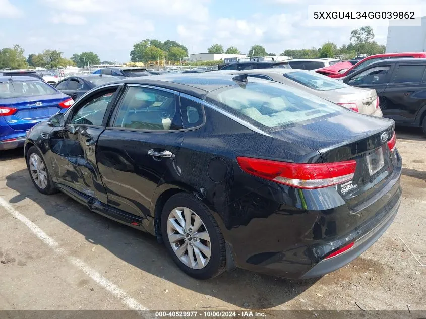 5XXGU4L34GG039862 2016 Kia Optima Ex