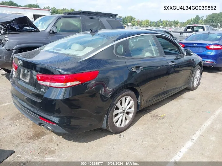 2016 Kia Optima Ex VIN: 5XXGU4L34GG039862 Lot: 40529977