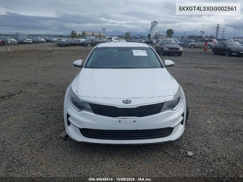 2016 Kia Optima Lx VIN: 5XXGT4L3XGG002561 Lot: 40545514