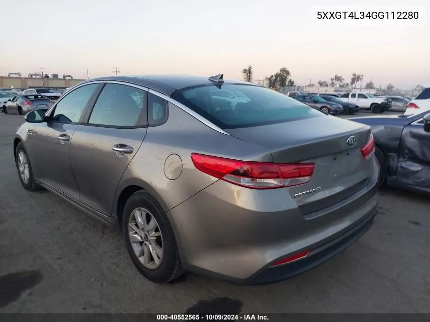 2016 Kia Optima Lx VIN: 5XXGT4L34GG112280 Lot: 40552565