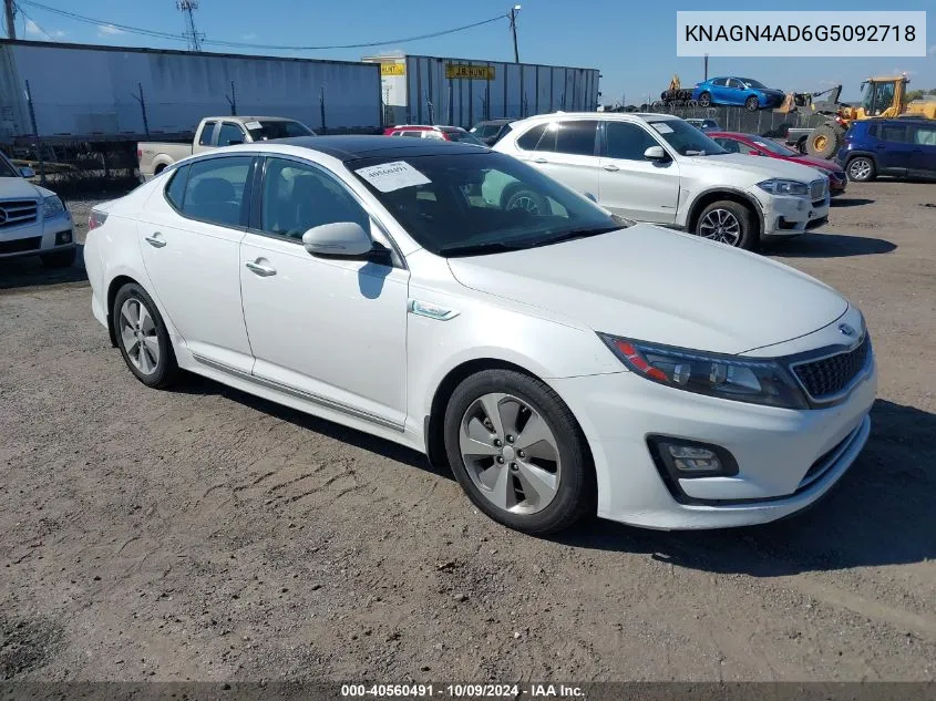 2016 Kia Optima Hybrid Ex VIN: KNAGN4AD6G5092718 Lot: 40560491