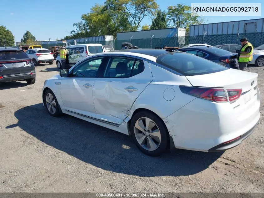 2016 Kia Optima Hybrid Ex VIN: KNAGN4AD6G5092718 Lot: 40560491