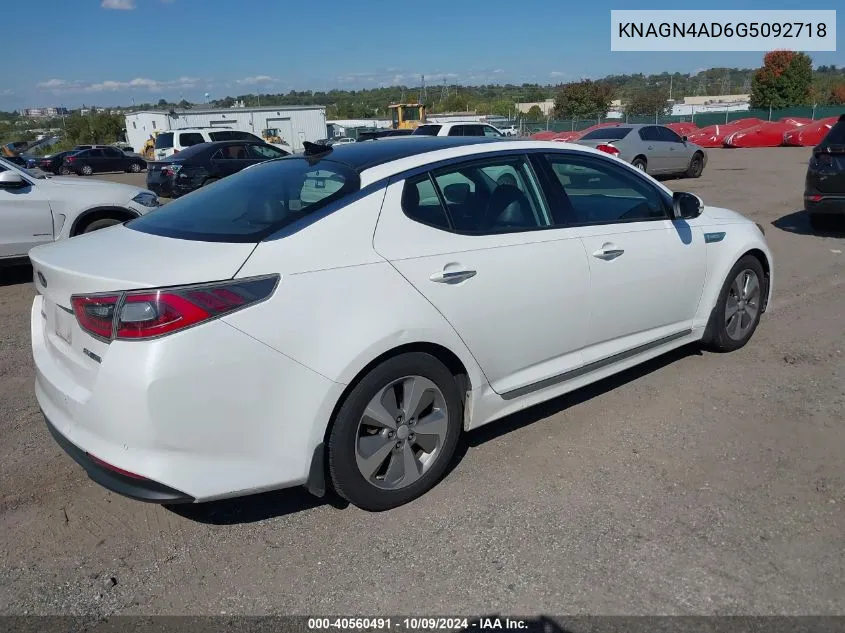 2016 Kia Optima Hybrid Ex VIN: KNAGN4AD6G5092718 Lot: 40560491