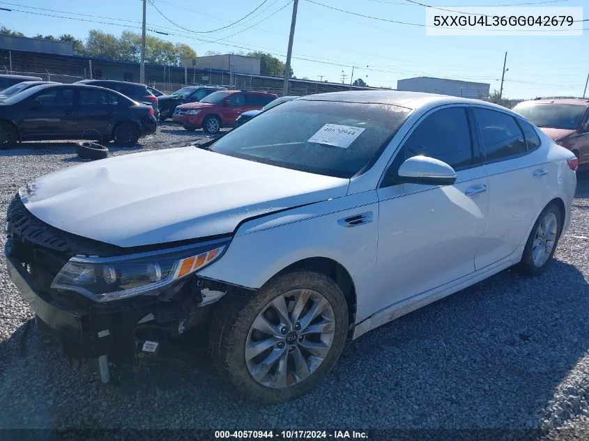 2016 Kia Optima Ex VIN: 5XXGU4L36GG042679 Lot: 40570944