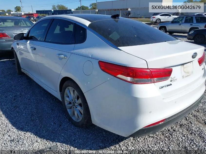 2016 Kia Optima Ex VIN: 5XXGU4L36GG042679 Lot: 40570944