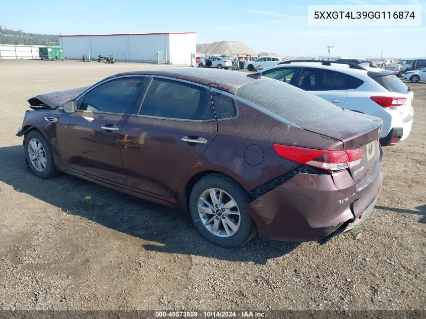 2016 Kia Optima Lx VIN: 5XXGT4L39GG116874 Lot: 40573559