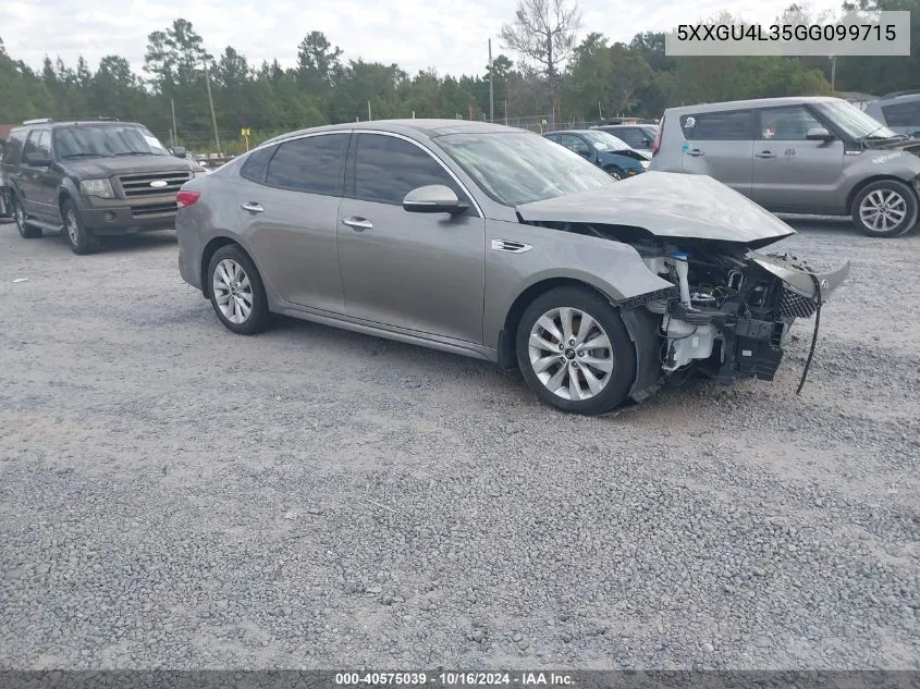 2016 Kia Optima Ex VIN: 5XXGU4L35GG099715 Lot: 40575039