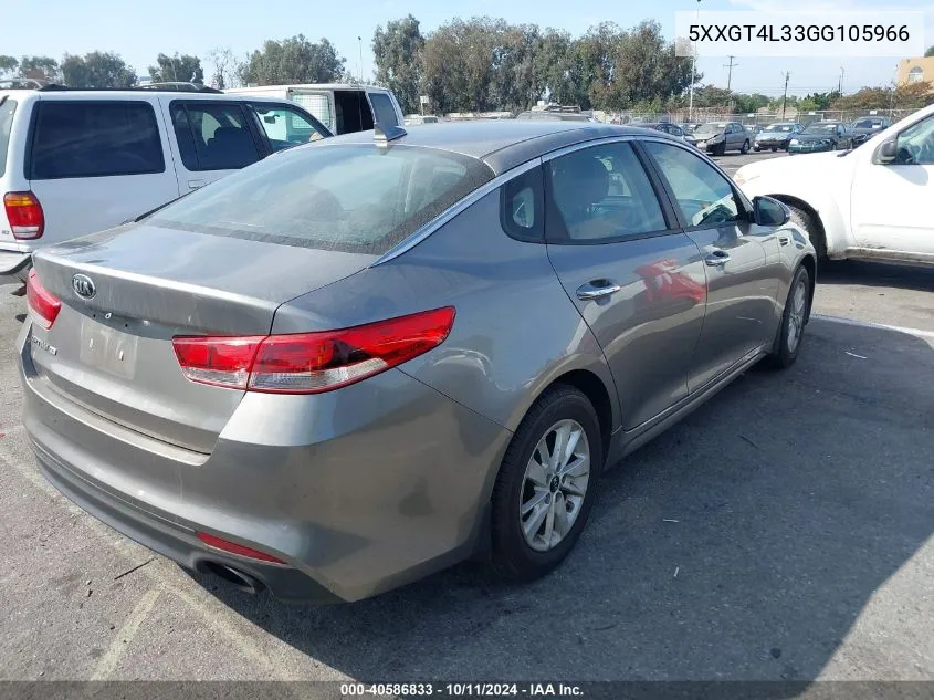 2016 Kia Optima Lx VIN: 5XXGT4L33GG105966 Lot: 40586833