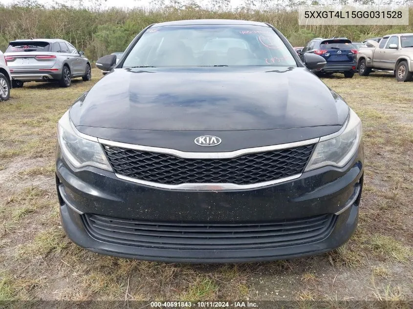 2016 Kia Optima Lx Turbo VIN: 5XXGT4L15GG031528 Lot: 40591843