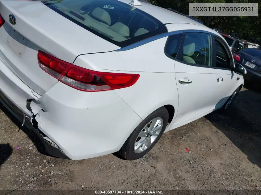 5XXGT4L37GG055931 2016 Kia Optima Lx