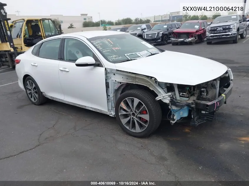 2016 Kia Optima Sx Turbo VIN: 5XXGW4L21GG064218 Lot: 40610069