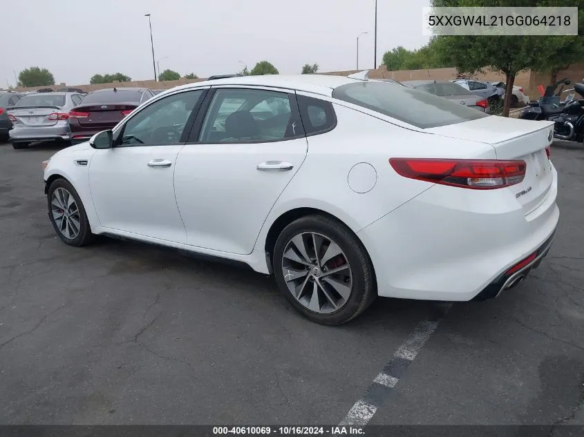 2016 Kia Optima Sx Turbo VIN: 5XXGW4L21GG064218 Lot: 40610069