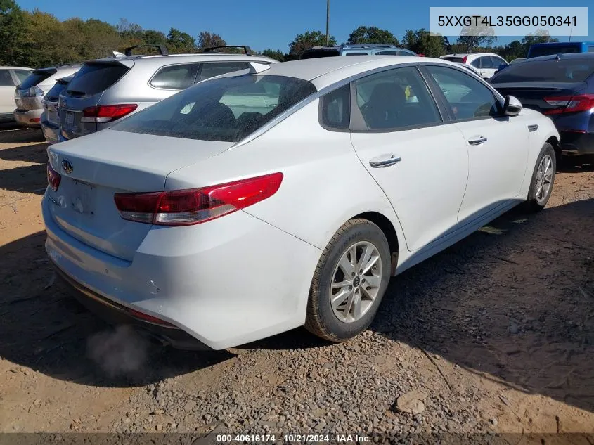 2016 Kia Optima Lx VIN: 5XXGT4L35GG050341 Lot: 40616174