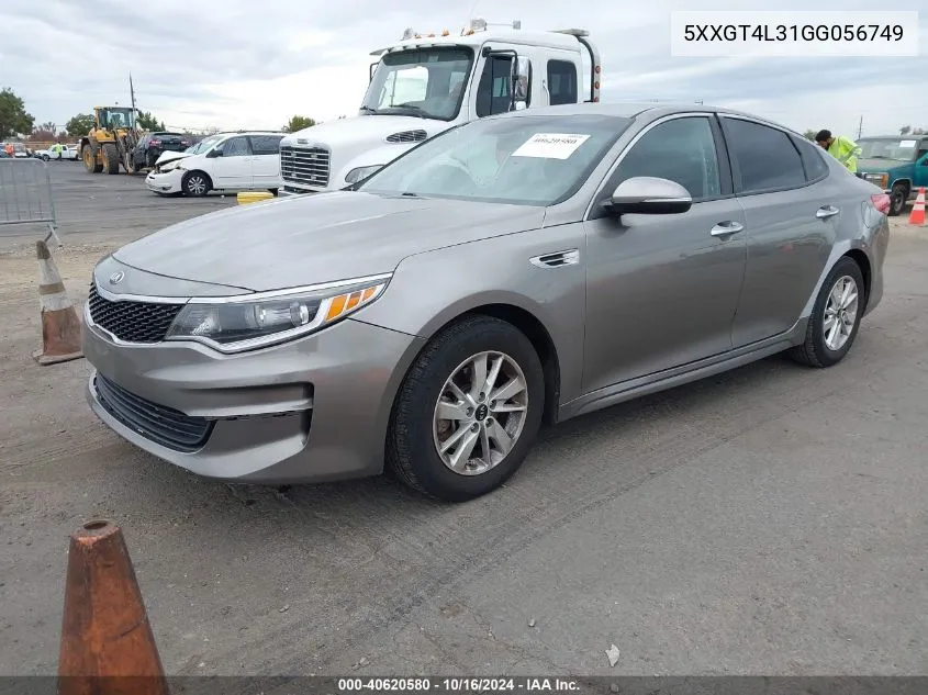 2016 Kia Optima Lx VIN: 5XXGT4L31GG056749 Lot: 40620580