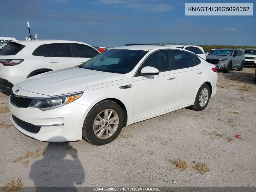 KNAGT4L36G5096052 2016 Kia Optima Lx