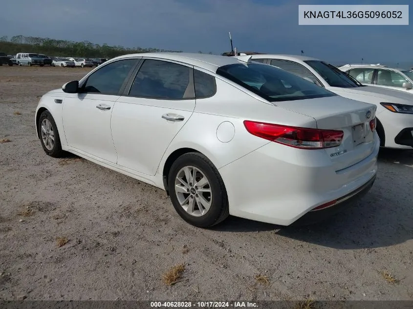 KNAGT4L36G5096052 2016 Kia Optima Lx