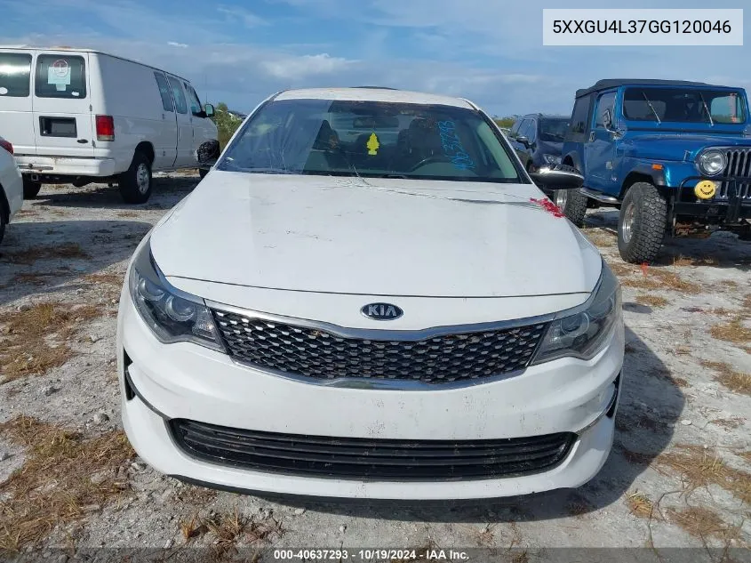 2016 Kia Optima Ex VIN: 5XXGU4L37GG120046 Lot: 40637293