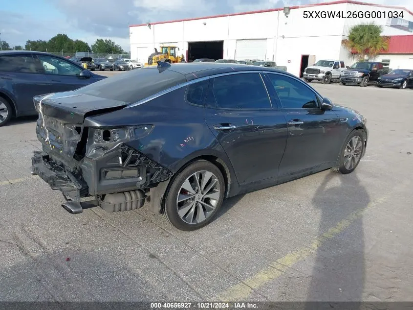 2016 Kia Optima Sx Turbo VIN: 5XXGW4L26GG001034 Lot: 40656927