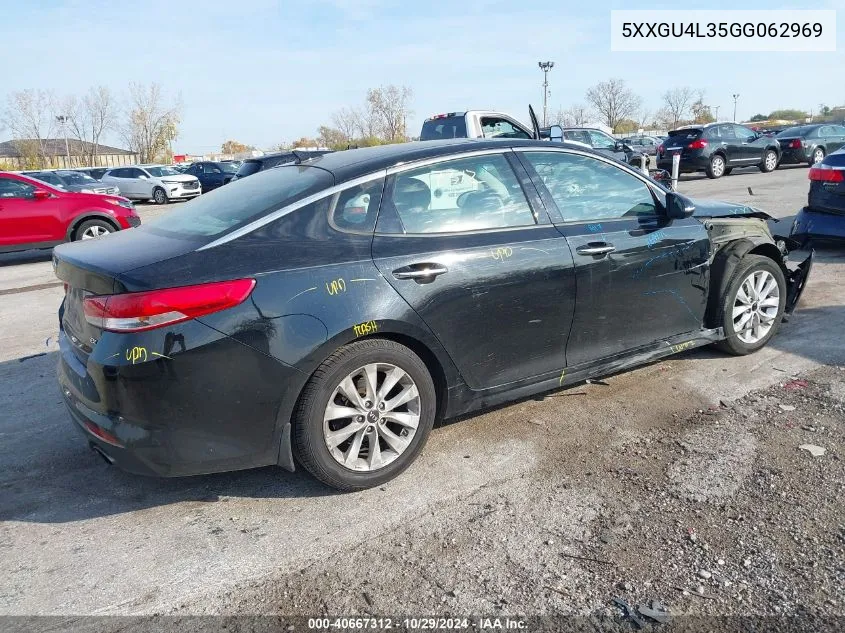 2016 Kia Optima Ex VIN: 5XXGU4L35GG062969 Lot: 40667312