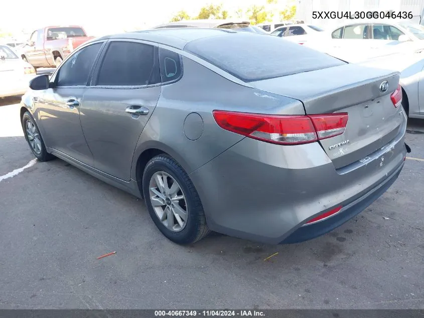 2016 Kia Optima Ex VIN: 5XXGU4L30GG046436 Lot: 40667349