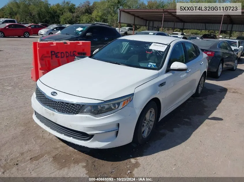 2016 Kia Optima Lx VIN: 5XXGT4L32GG110723 Lot: 40669593