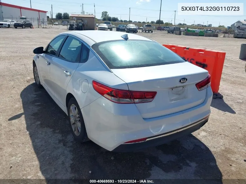 2016 Kia Optima Lx VIN: 5XXGT4L32GG110723 Lot: 40669593