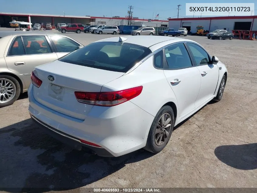 2016 Kia Optima Lx VIN: 5XXGT4L32GG110723 Lot: 40669593