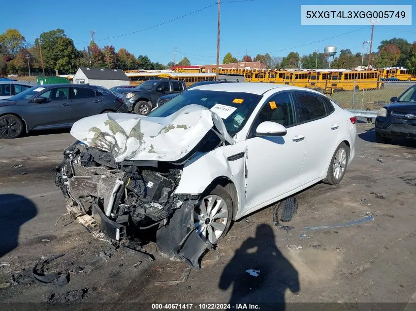 2016 Kia Optima Lx VIN: 5XXGT4L3XGG005749 Lot: 40671417