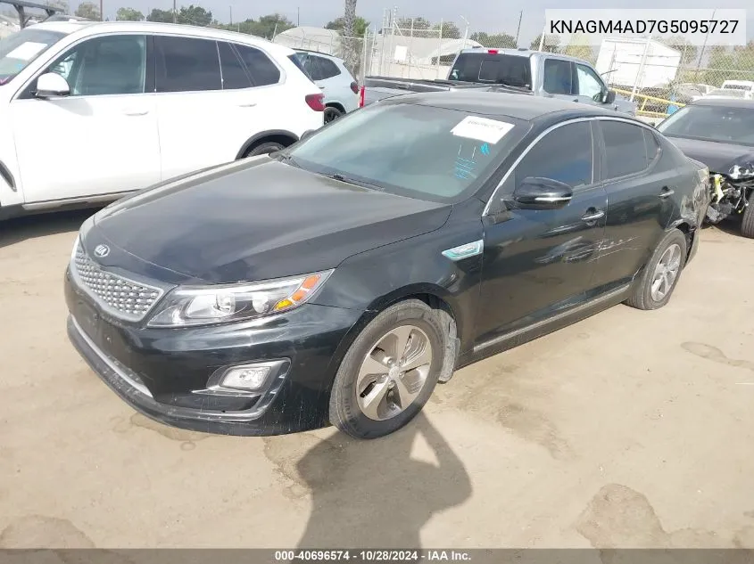 2016 Kia Optima Hybrid VIN: KNAGM4AD7G5095727 Lot: 40696574