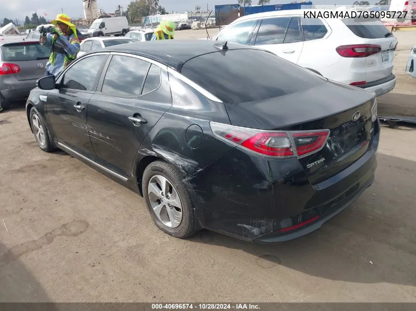 2016 Kia Optima Hybrid VIN: KNAGM4AD7G5095727 Lot: 40696574