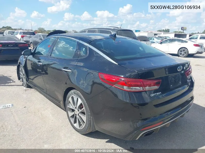 2016 Kia Optima Sx Turbo VIN: 5XXGW4L28GG106934 Lot: 40703916