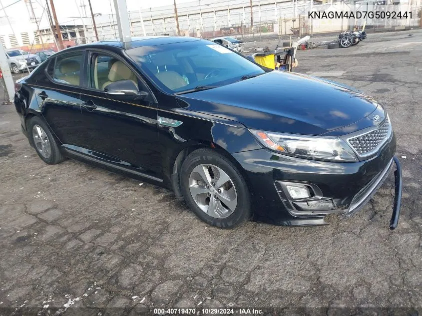 2016 Kia Optima Hybrid VIN: KNAGM4AD7G5092441 Lot: 40719470