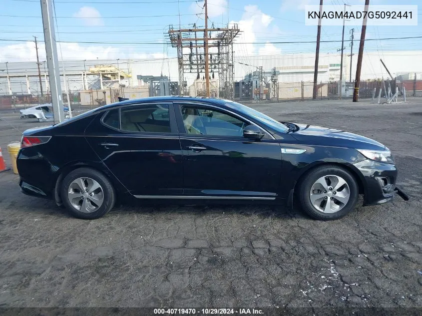 2016 Kia Optima Hybrid VIN: KNAGM4AD7G5092441 Lot: 40719470