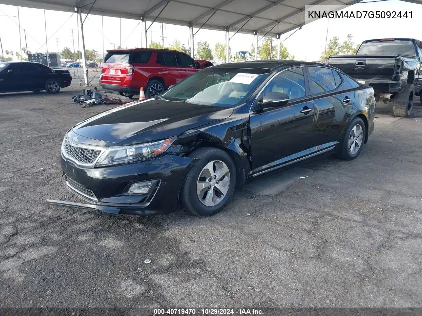 2016 Kia Optima Hybrid VIN: KNAGM4AD7G5092441 Lot: 40719470